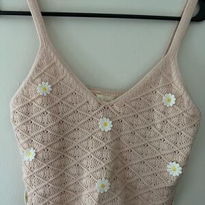 Altar'd State Pink Cropped Embellished Tank Top